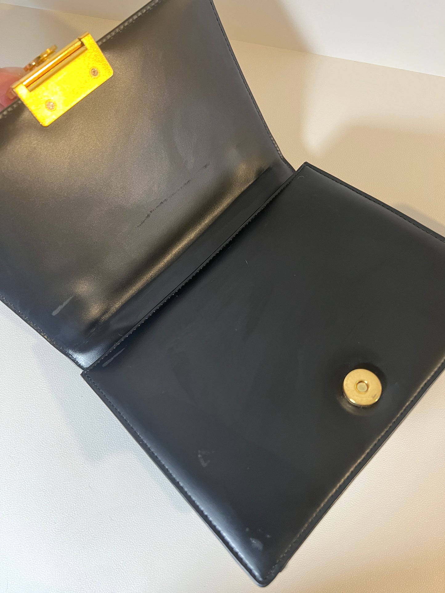 Givenchy黑色皮革手提色手挽袋 中古孤品