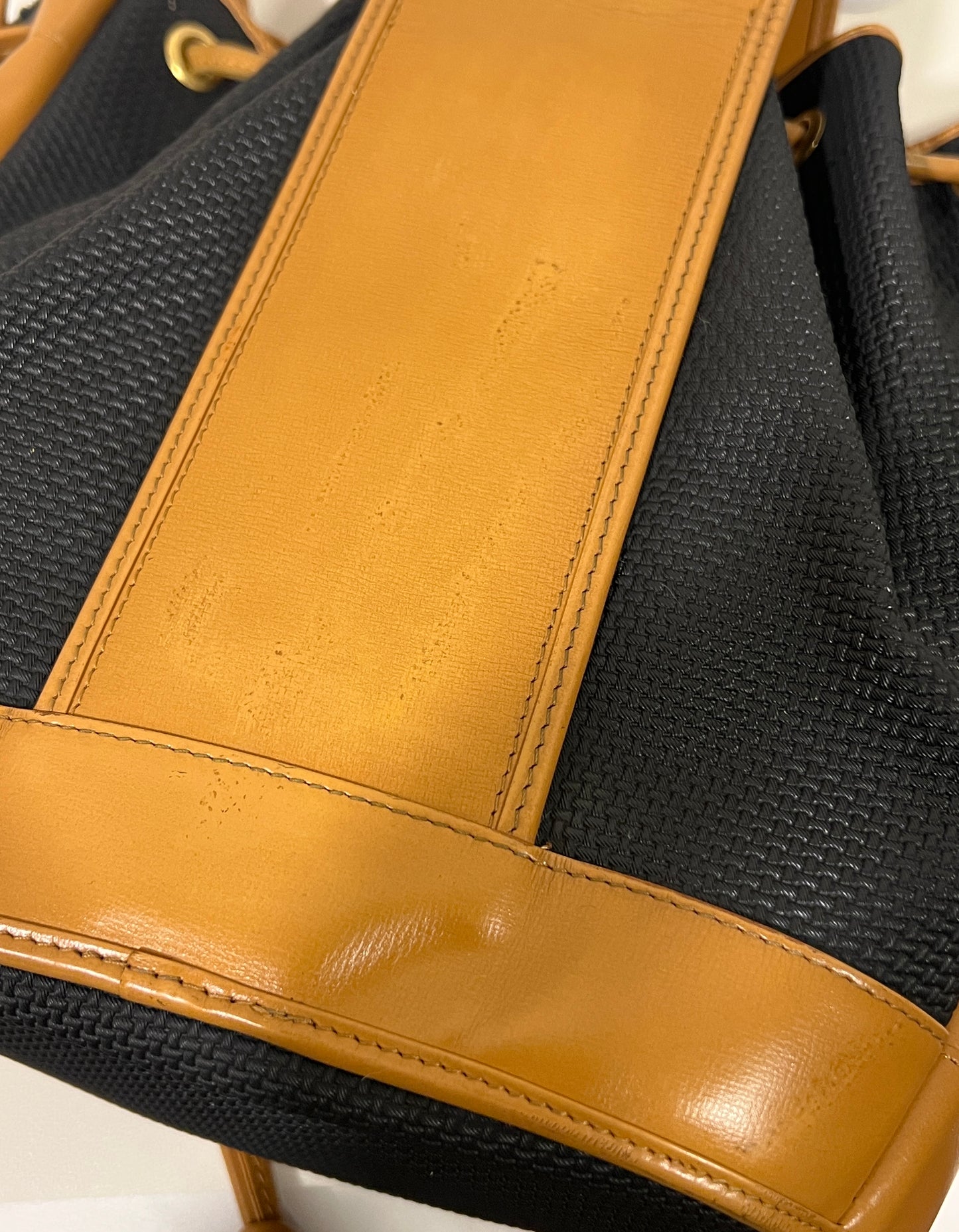 YSL啡色皮革中古特色水桶包 可調節肩帶 日本中古Vintage