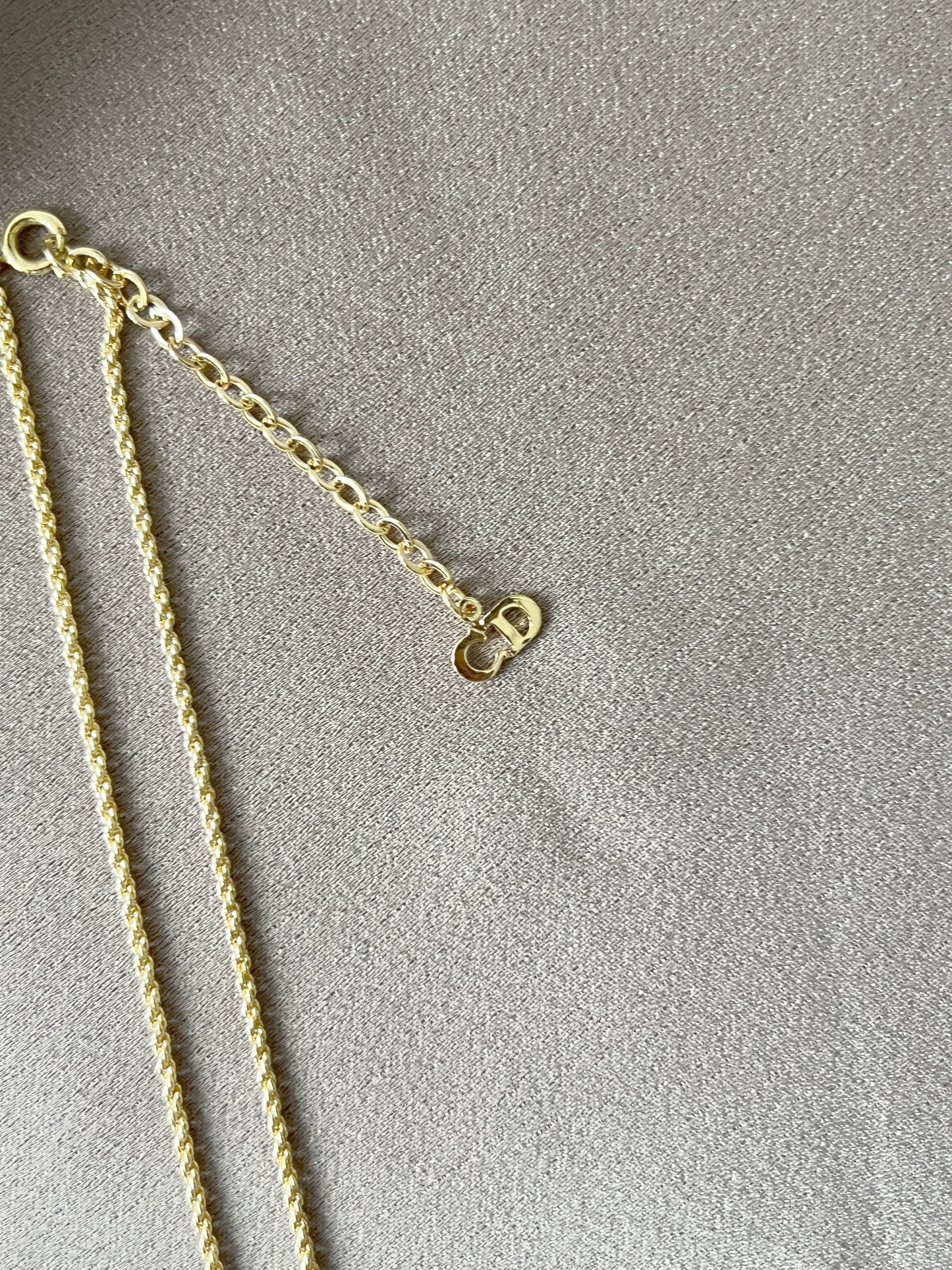 Dior鍍金經典CD水晶頸鏈項鏈 極美品 日本中古vintage