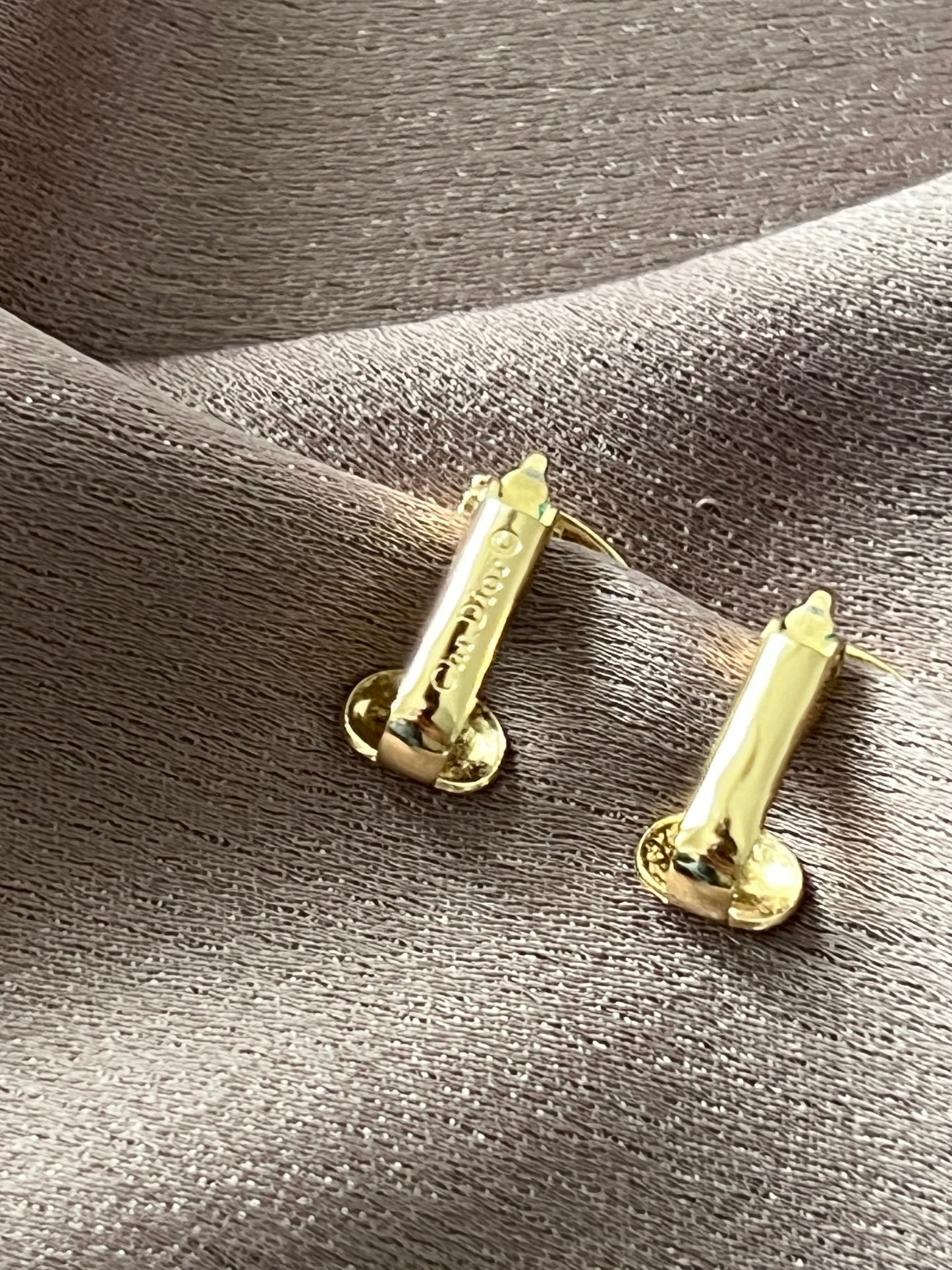 Dior鍍金經典CD水晶耳夾耳環頸鏈項鏈 極美品 日本中古vintage