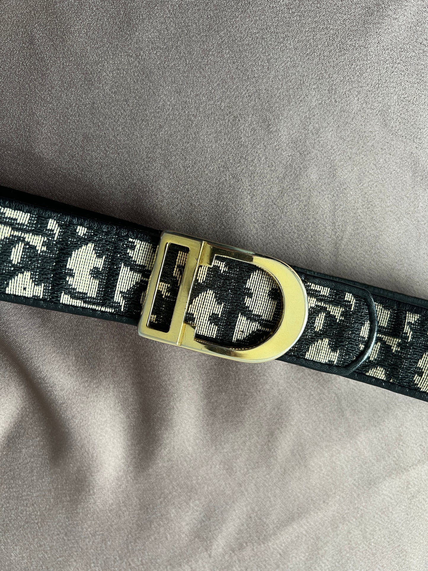 Dior Oblique Jacquard belt CD中古藍色提花皮帶腰帶 美品