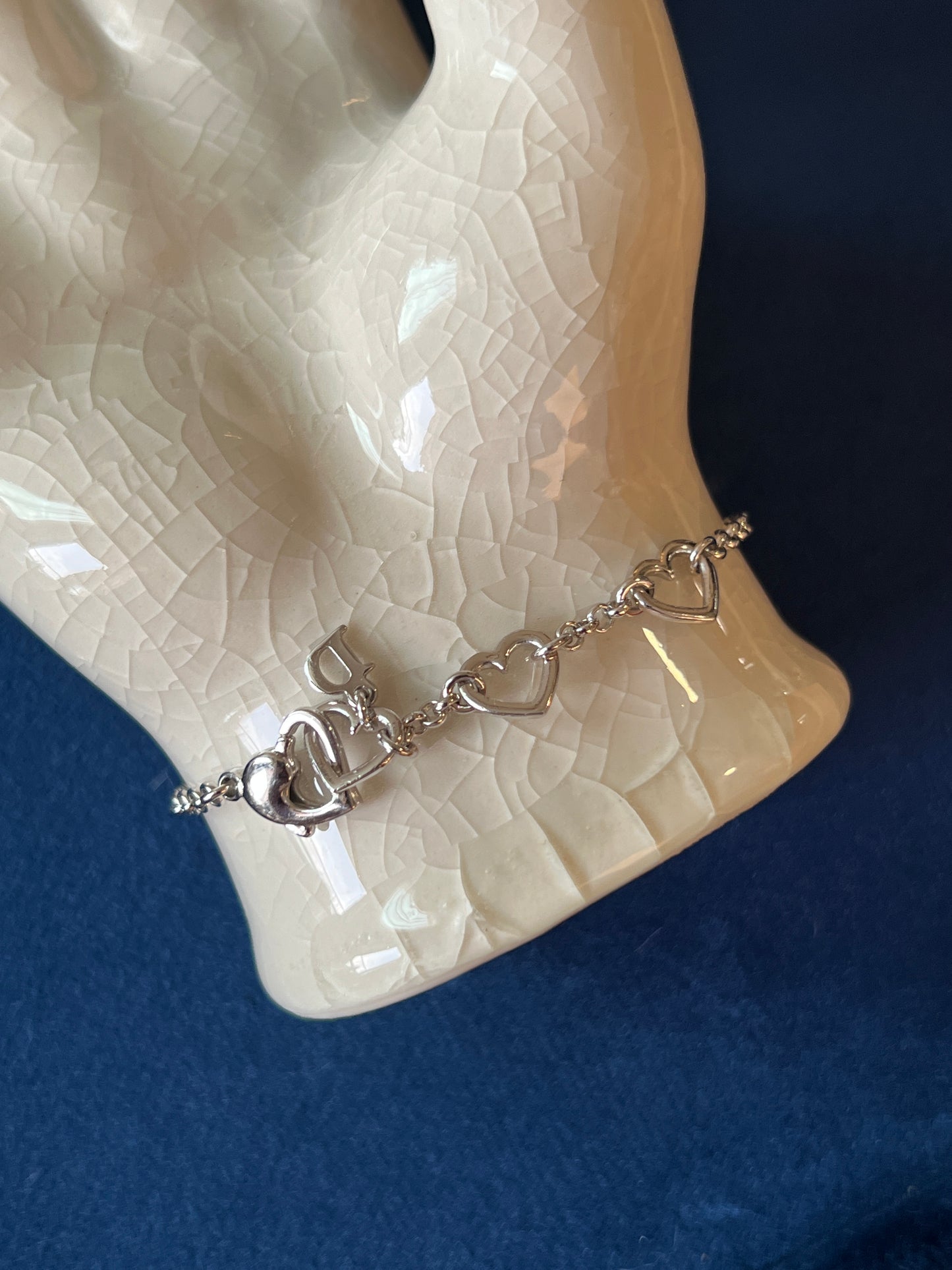 Dior Heart Bracelet罕有獨特心形水鑽手鏈 心形扣 極美品