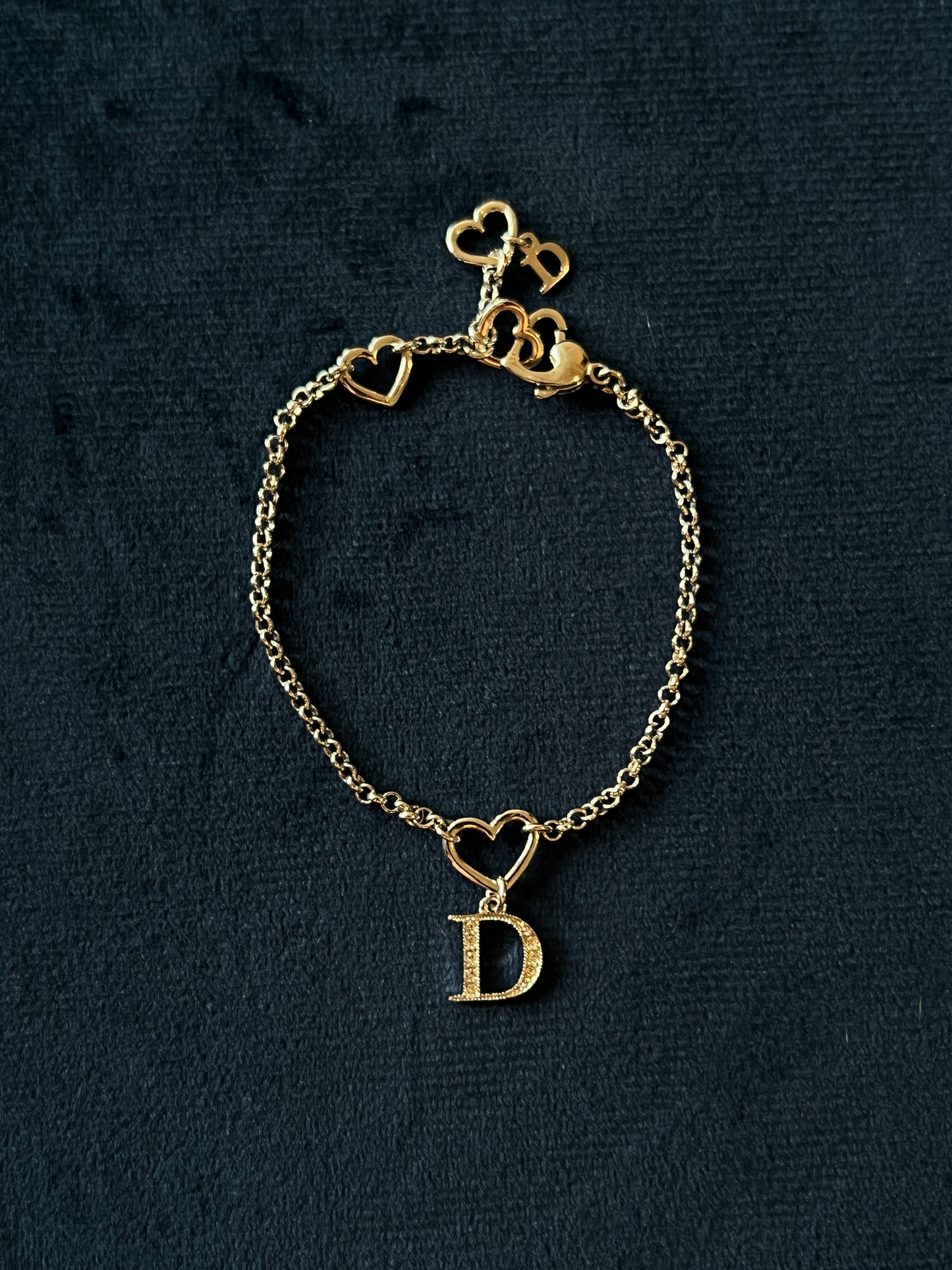 Dior Heart Bracelet罕有獨特心形水鑽手鏈 心形扣 極美品