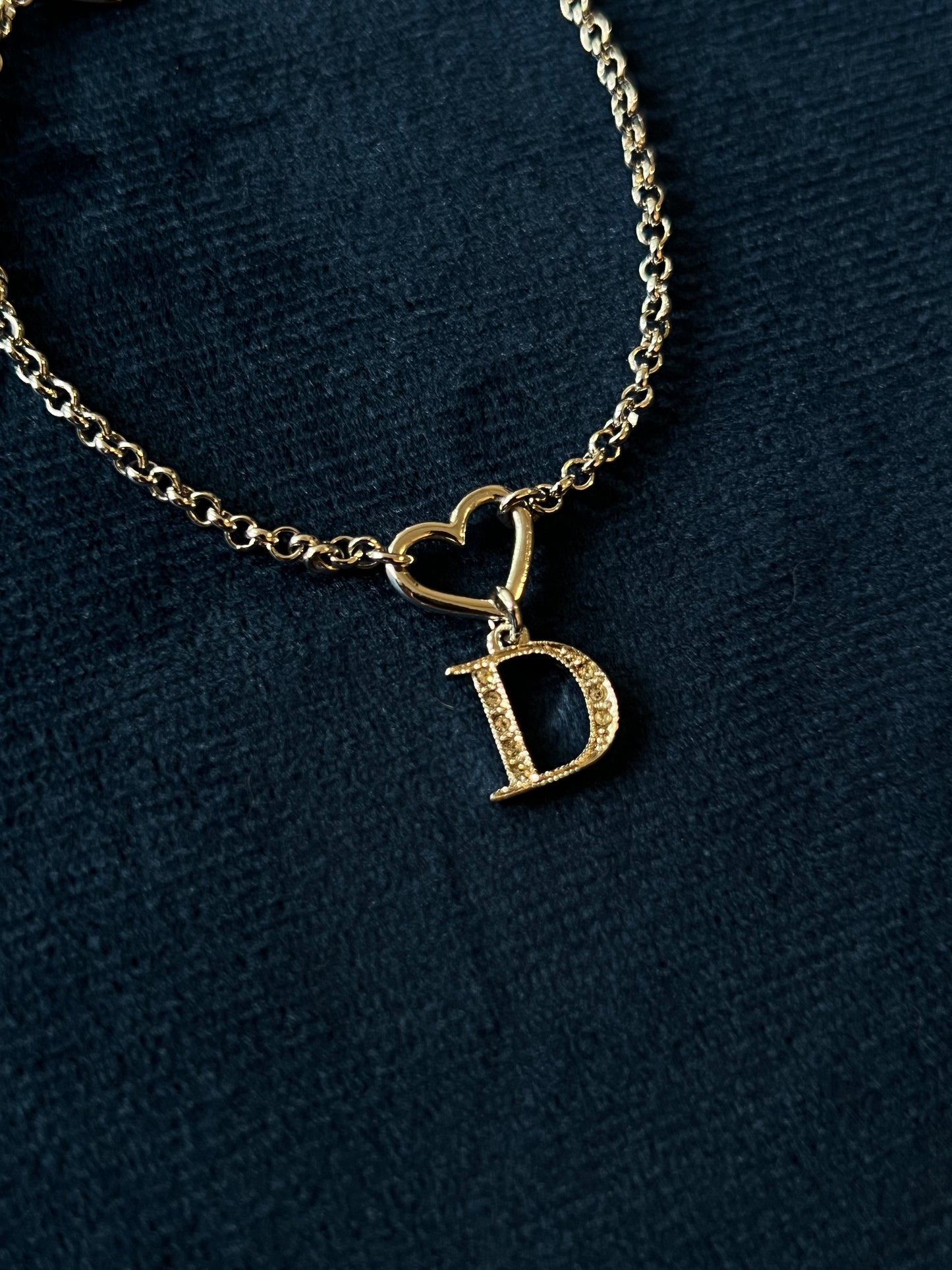 Dior Heart Bracelet罕有獨特心形水鑽手鏈 心形扣 極美品