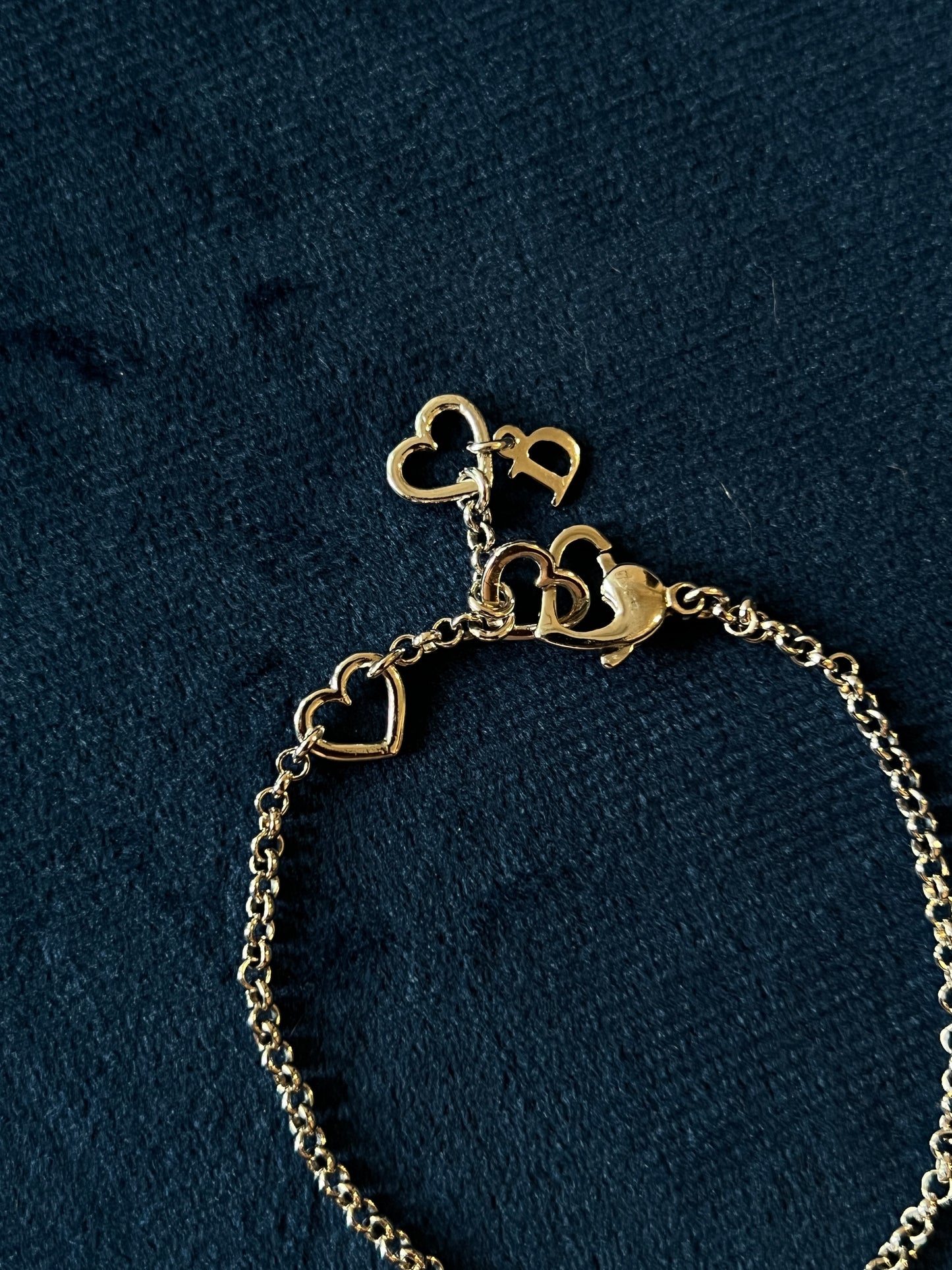 Dior Heart Bracelet罕有獨特心形水鑽手鏈 心形扣 極美品