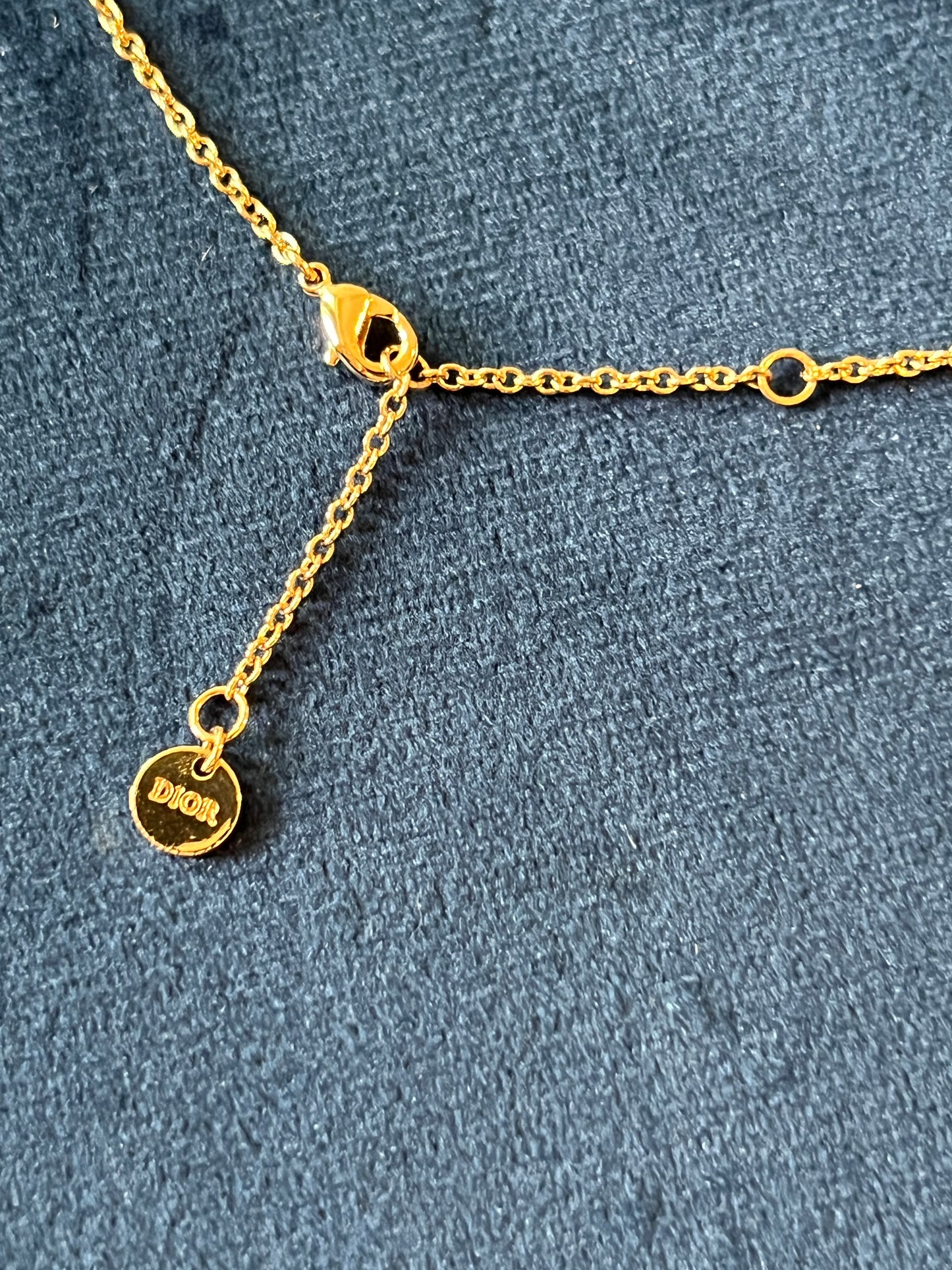 DIOR CLAIR D LUNE NECKLACE水鑽CD金色頸鏈 原裝塵袋 極美品