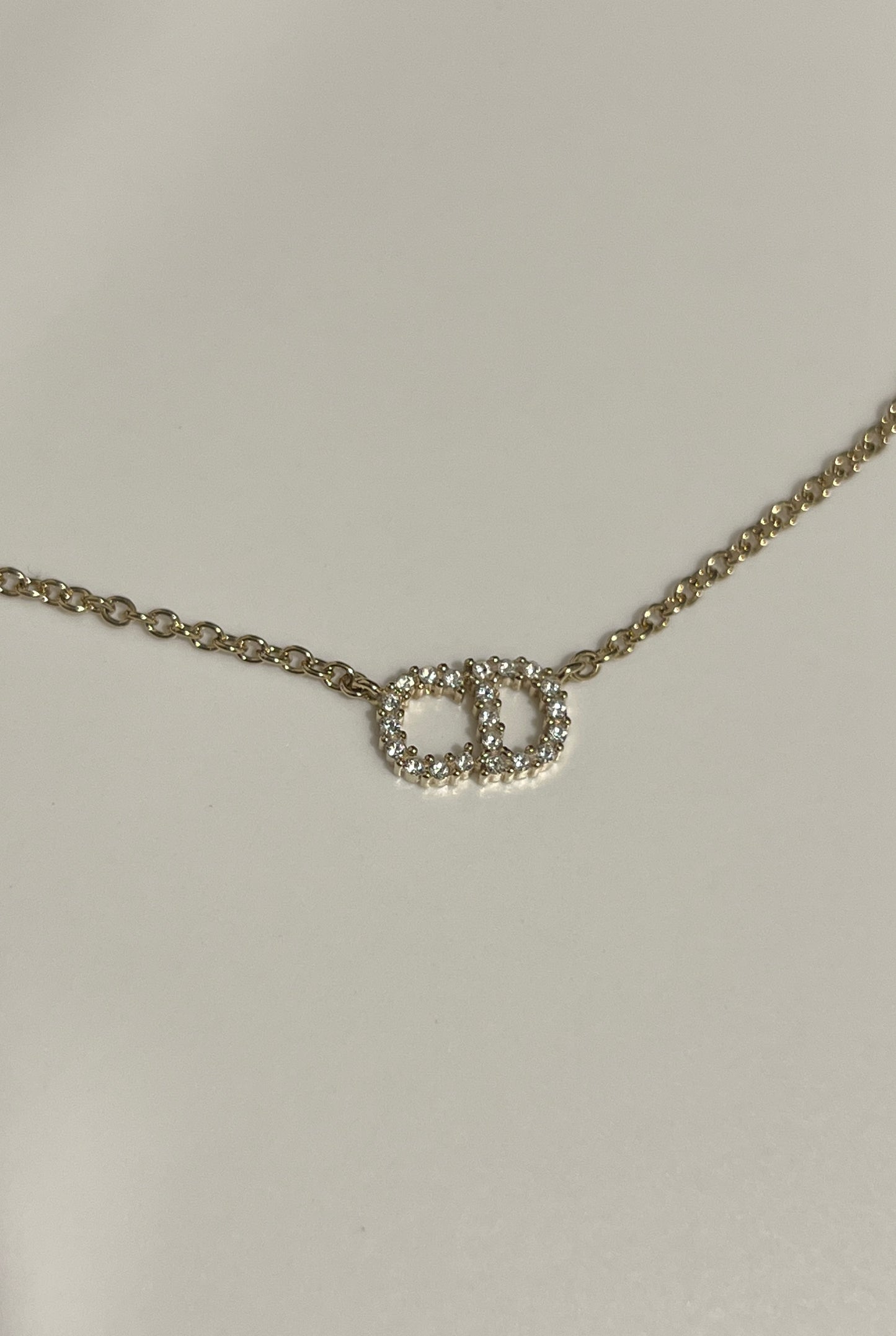DIOR CLAIR D LUNE NECKLACE水鑽CD金色頸鏈 原裝塵袋 極美品