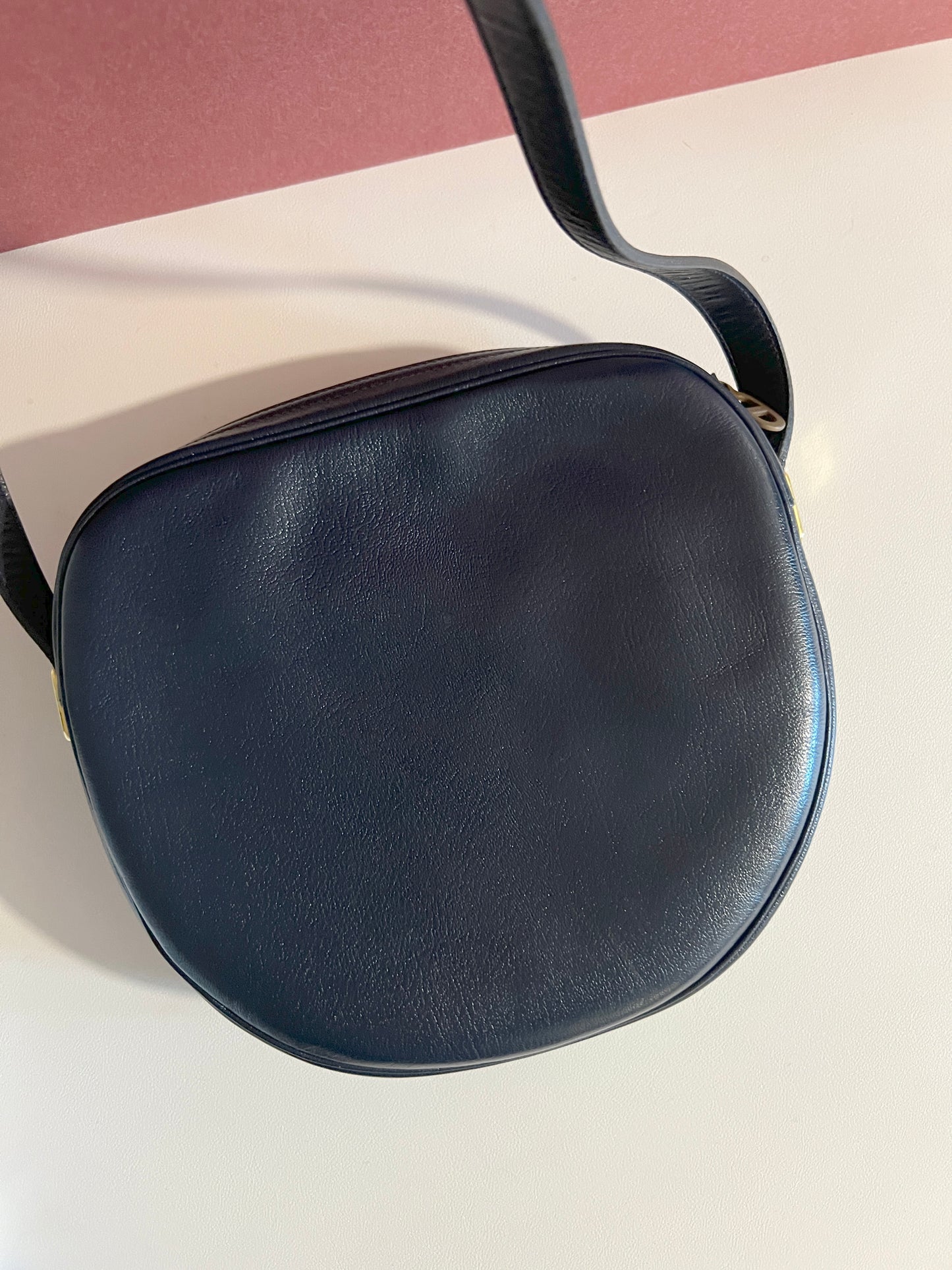 Christian Dior Shoulder Bag中古美品深藍色皮革側肩包斜背袋