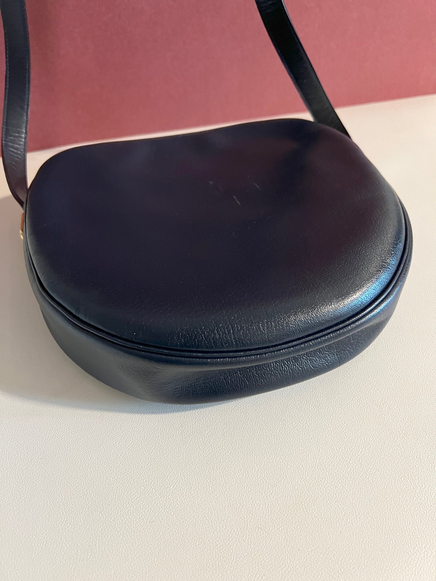 Christian Dior Shoulder Bag中古美品深藍色皮革側肩包斜背袋