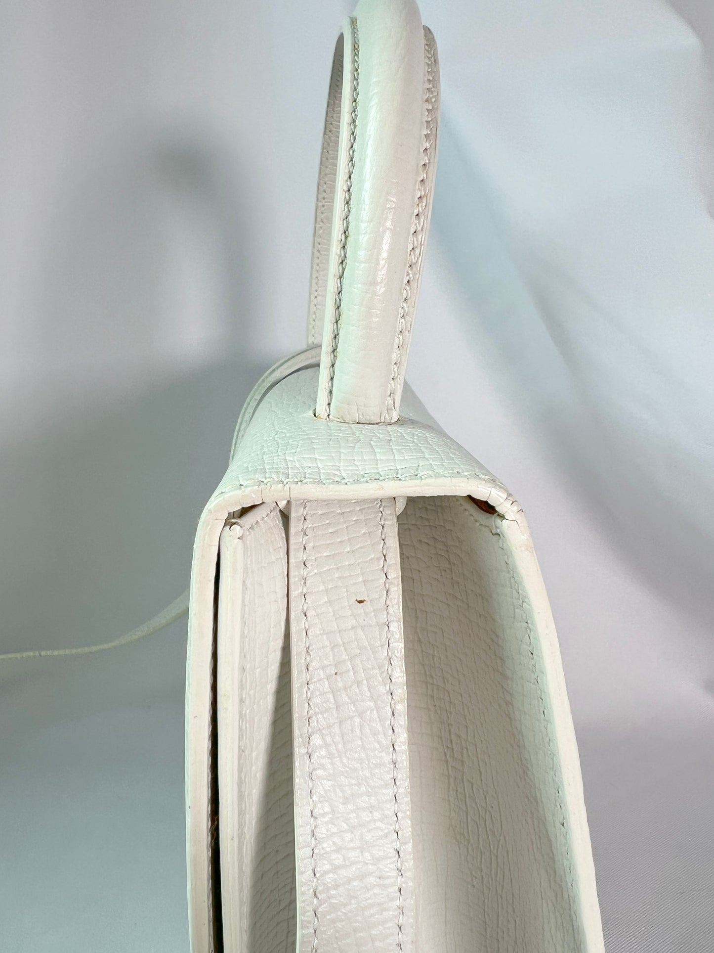 Loewe Vintage Barcelona中古白色葉子原裝肩帶手提肩背斜孭包