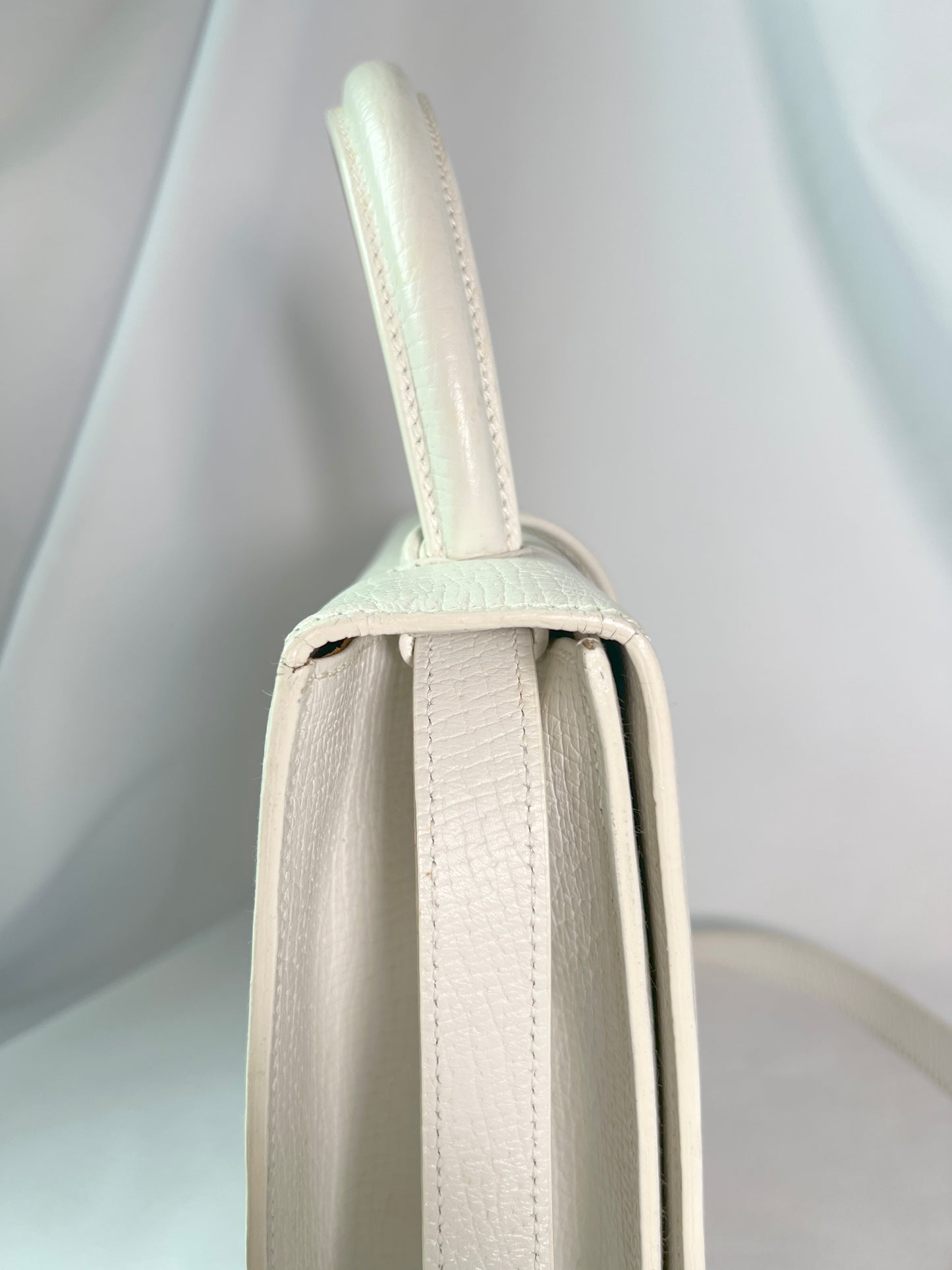 Loewe Vintage Barcelona中古白色葉子原裝肩帶手提肩背斜孭包