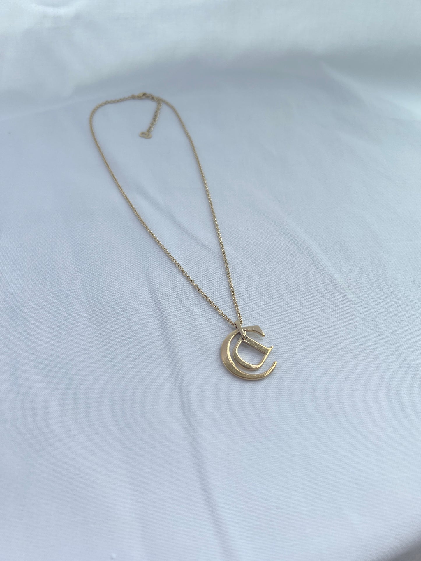 Dior CD水鑽頸鏈項鏈 情人節禮物 附飾物盒 日本中古Vintage