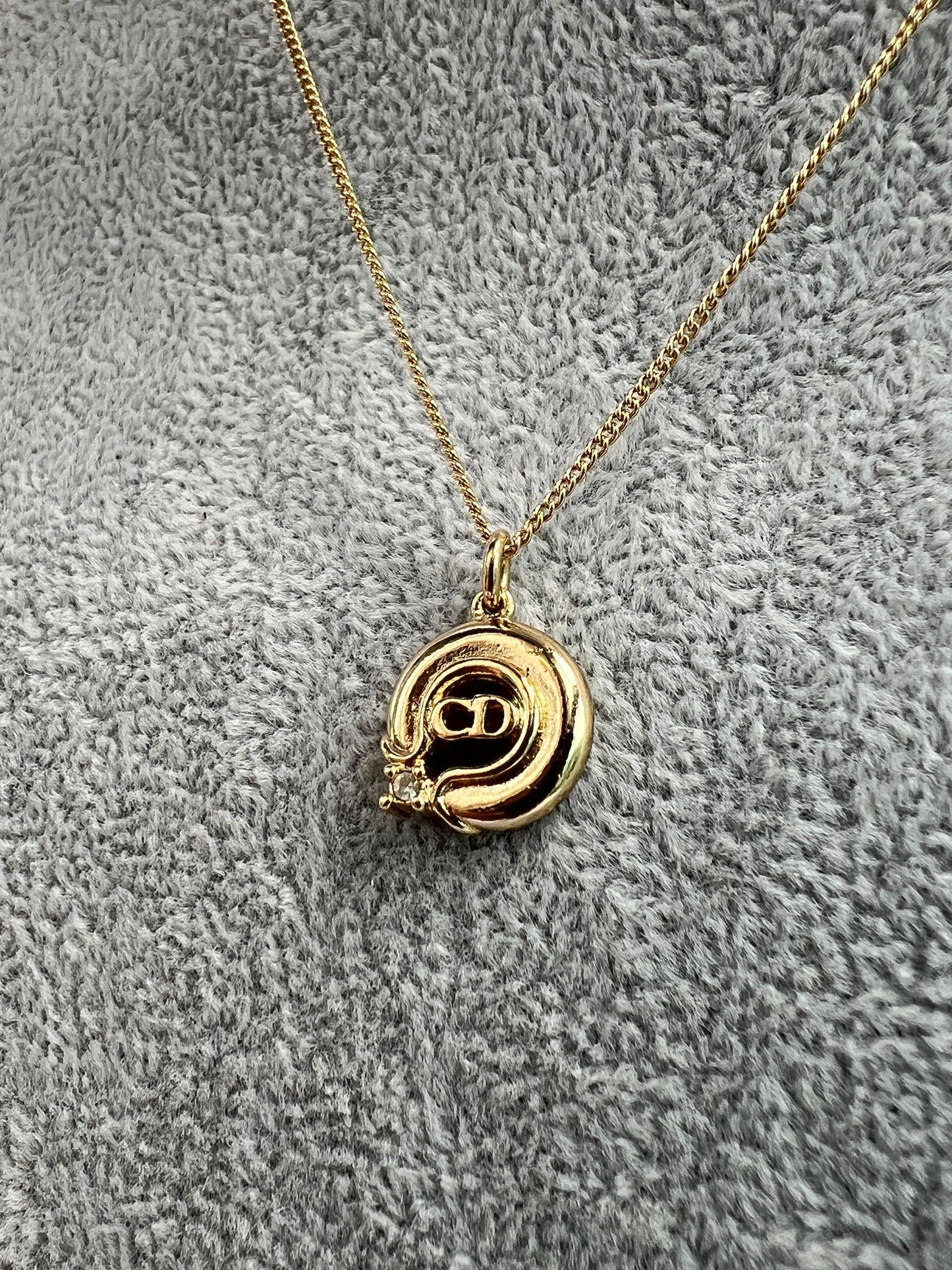 Dior CD水鑽頸鏈項鏈 情人節禮物 附飾物盒 日本中古Vintage