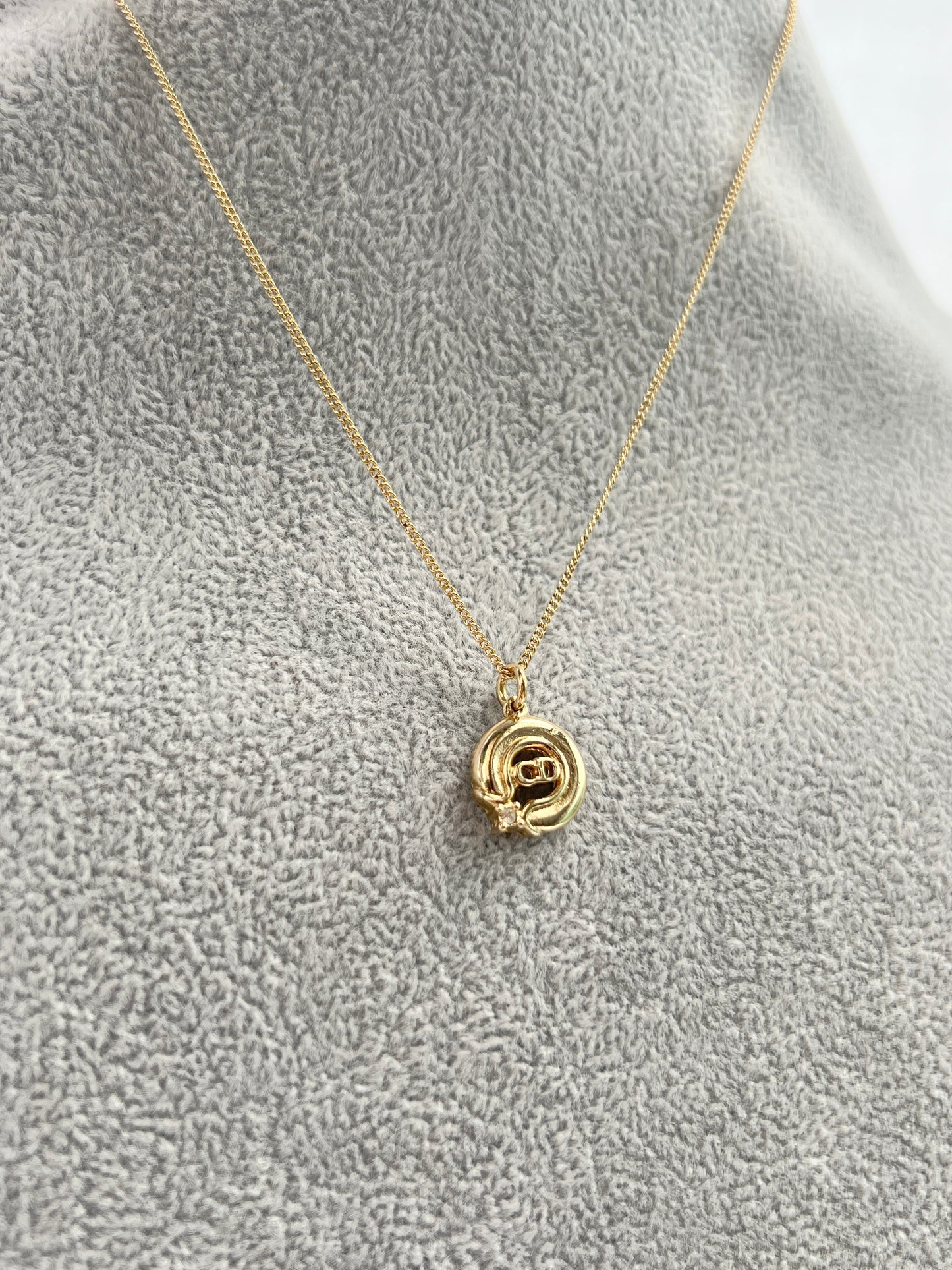 Dior CD水鑽頸鏈項鏈 情人節禮物 附飾物盒 日本中古Vintage