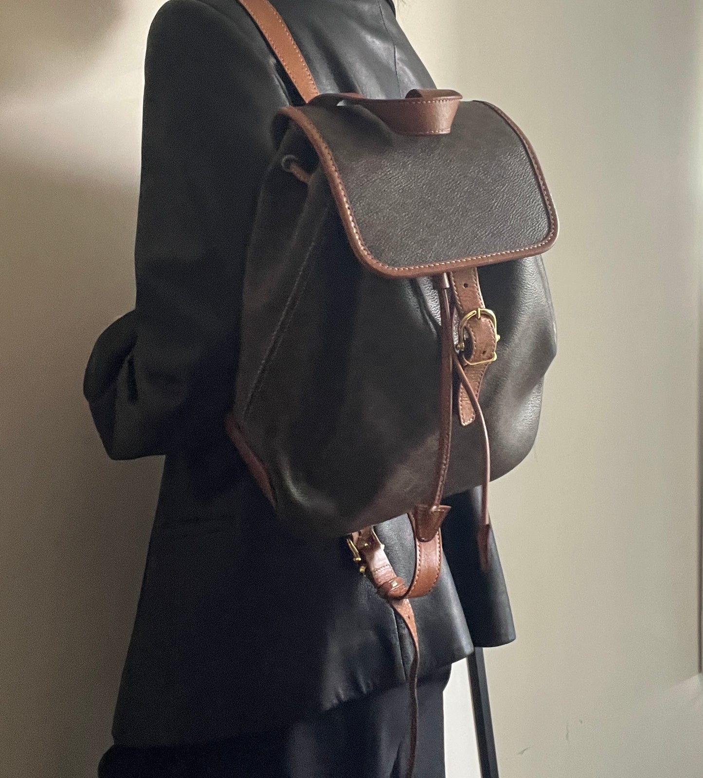 Celine Macadam backpack 賽琳凱旋門中古啡色背包