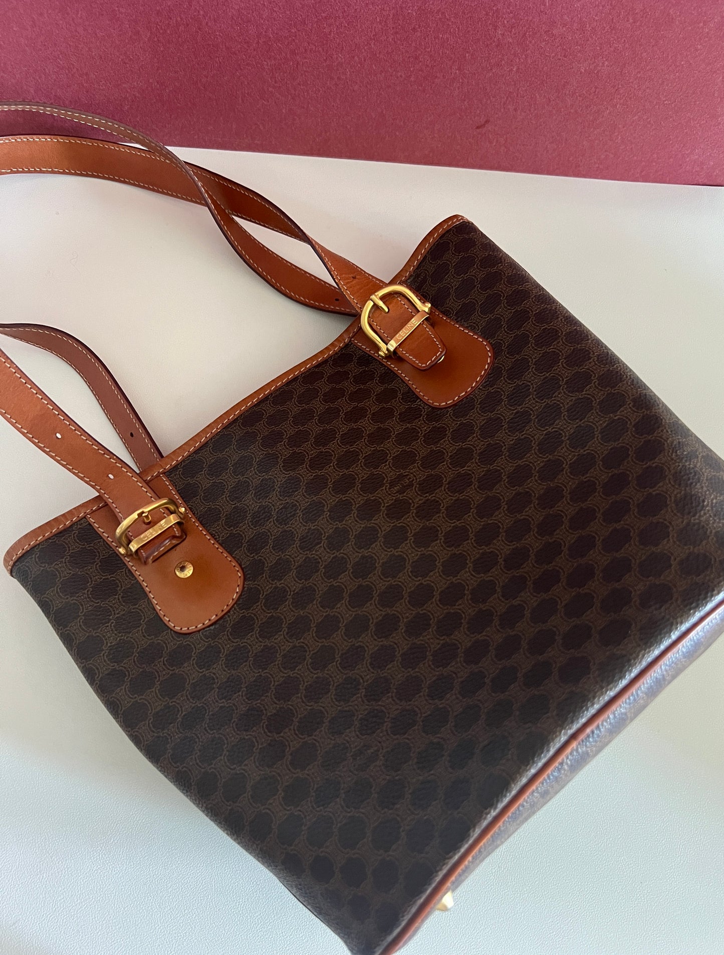 Celine Macadam tote bag 賽琳凱旋門單肩包中古手提袋