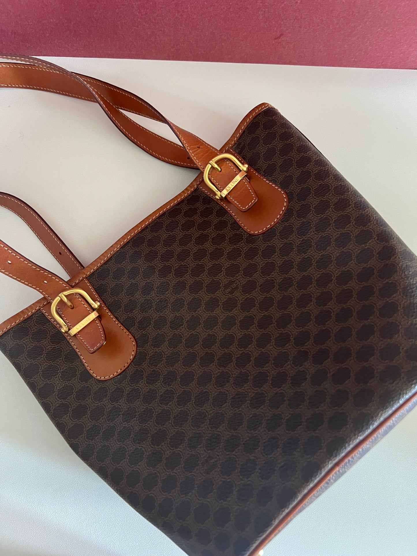 Celine Macadam tote bag 賽琳凱旋門單肩包中古手提袋