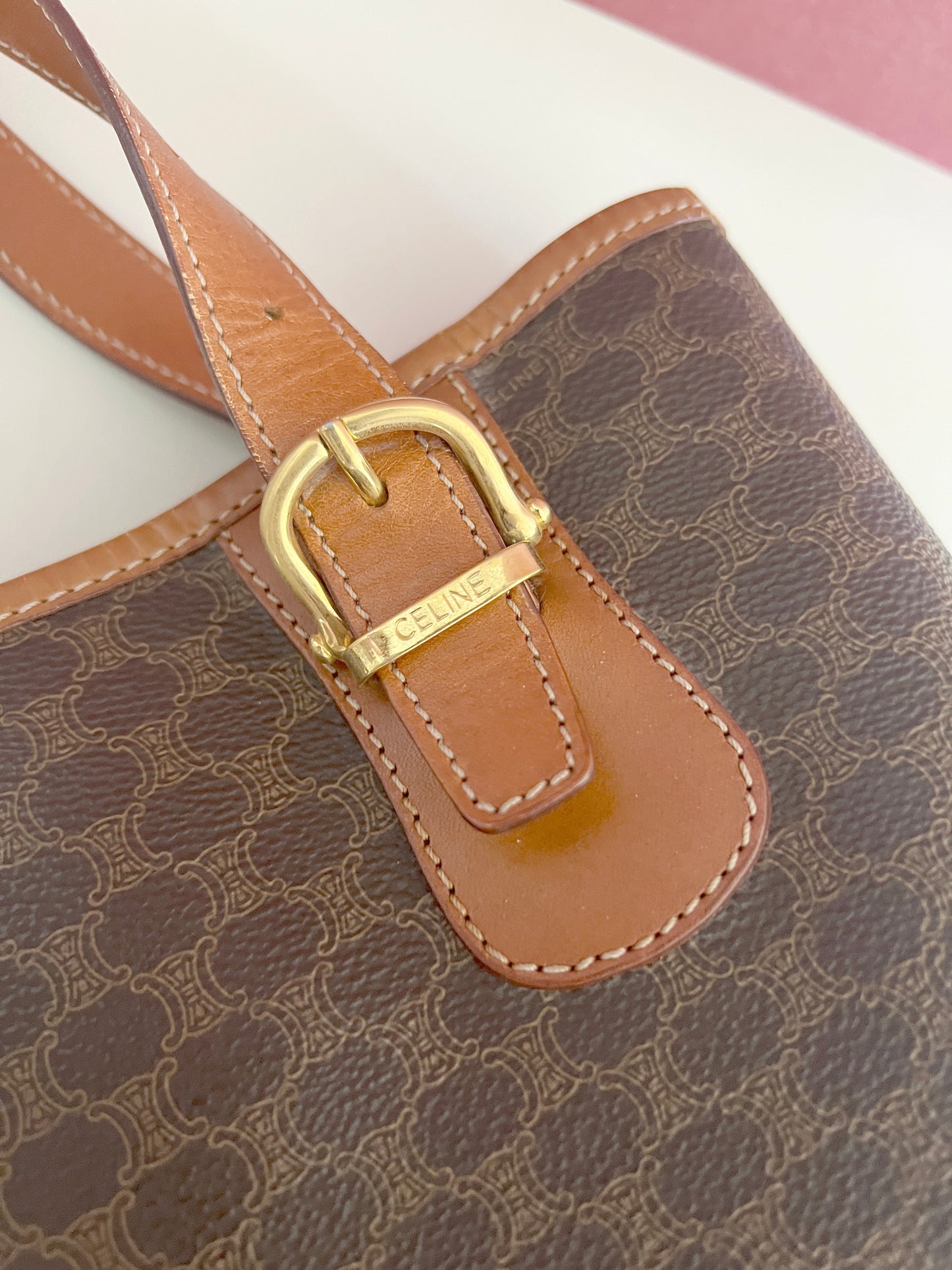 Celine Macadam tote bag 賽琳凱旋門單肩包中古手提袋