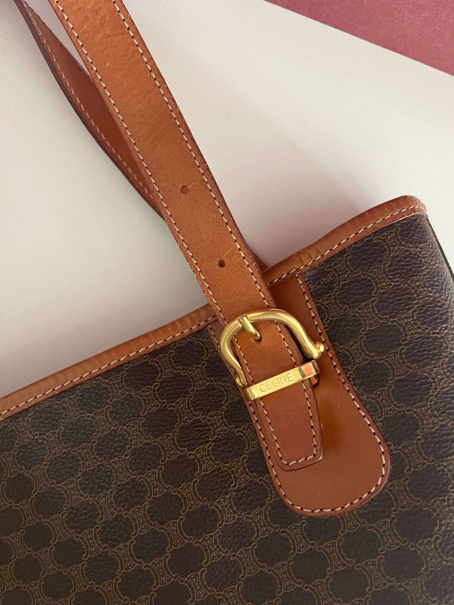 Celine Macadam tote bag 賽琳凱旋門單肩包中古手提袋