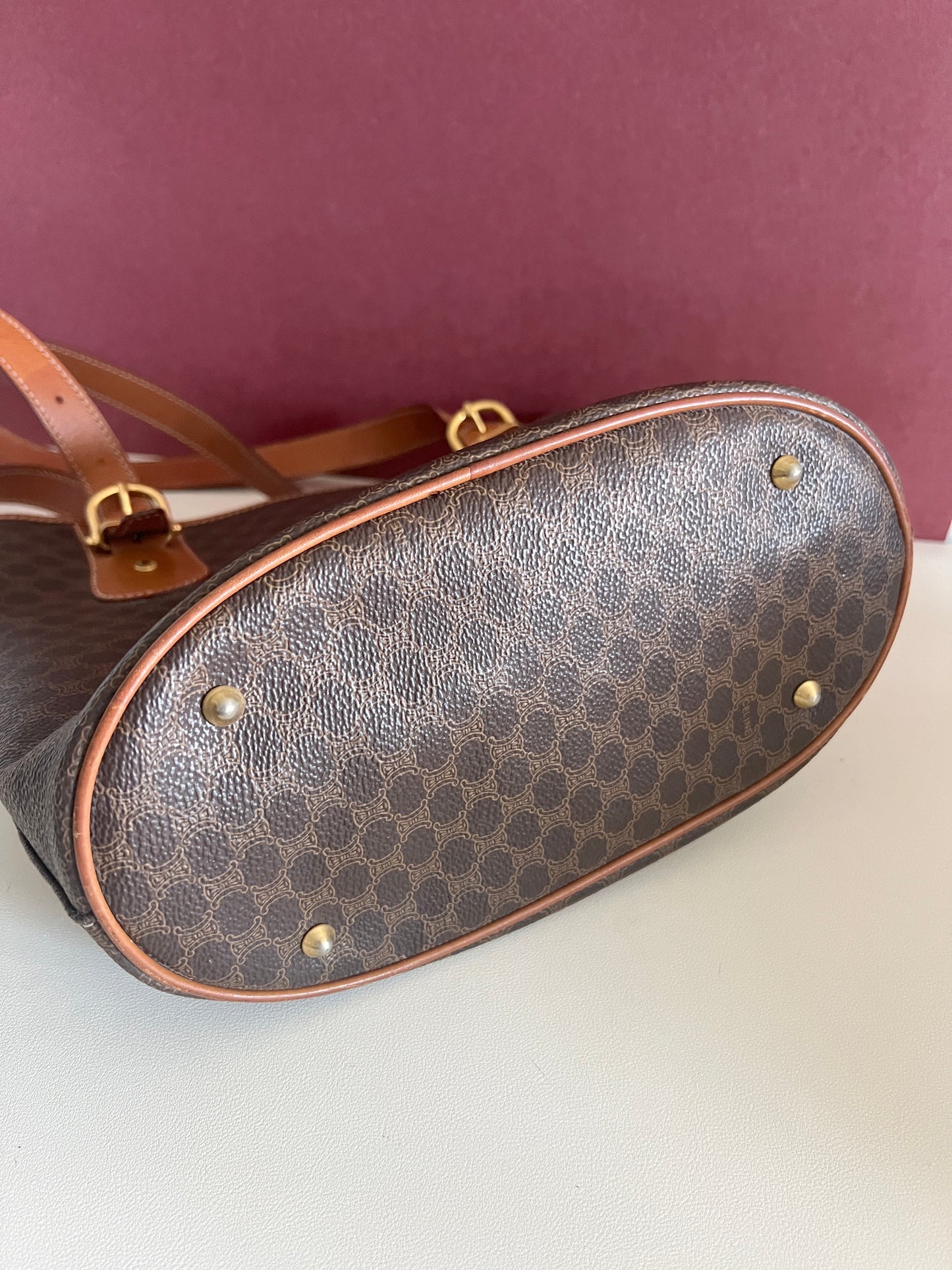 Celine Macadam tote bag 賽琳凱旋門單肩包中古手提袋