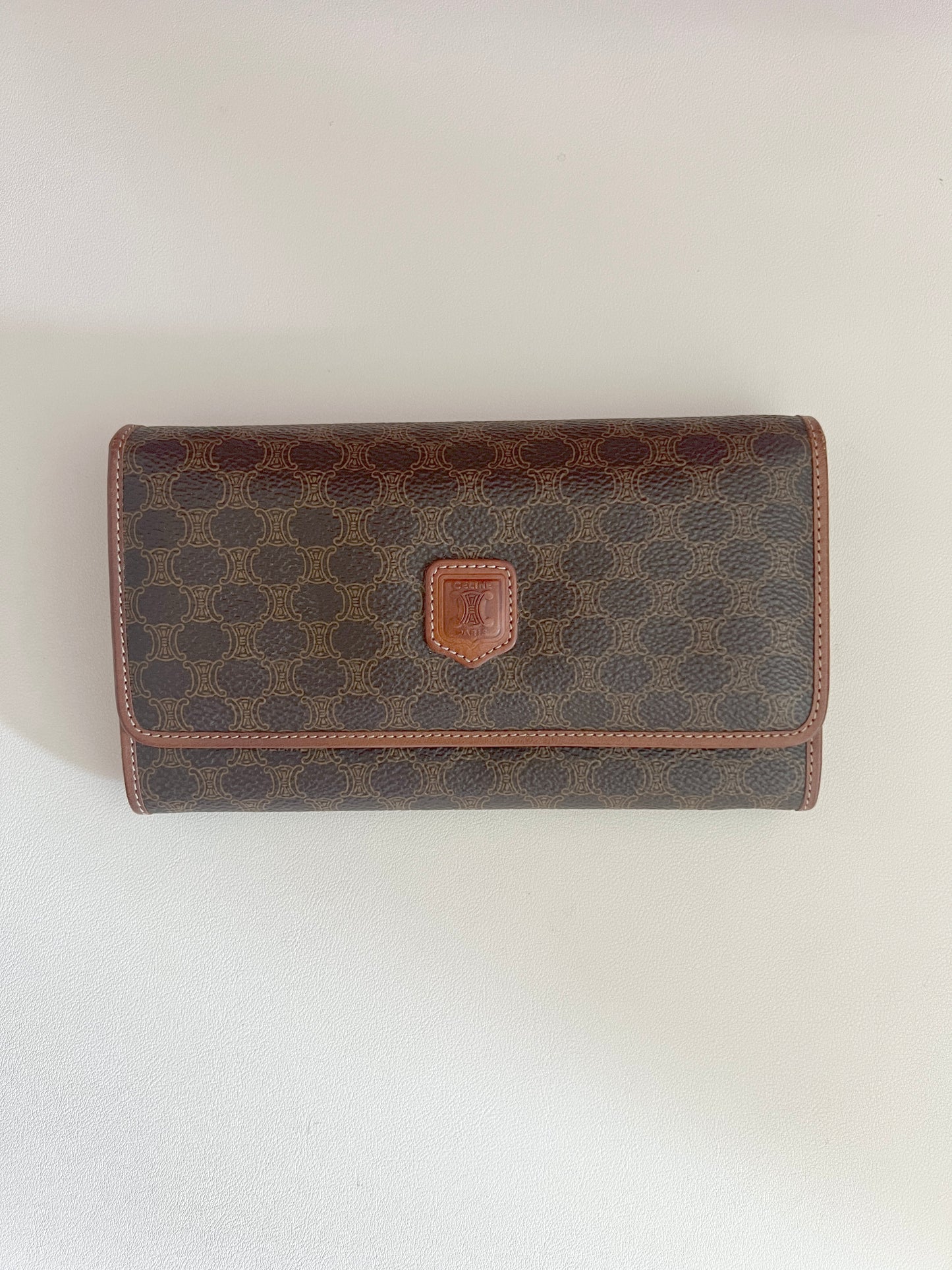 Celine Macadam wallet 賽琳凱旋門中古長錢包長夾 送肩帶