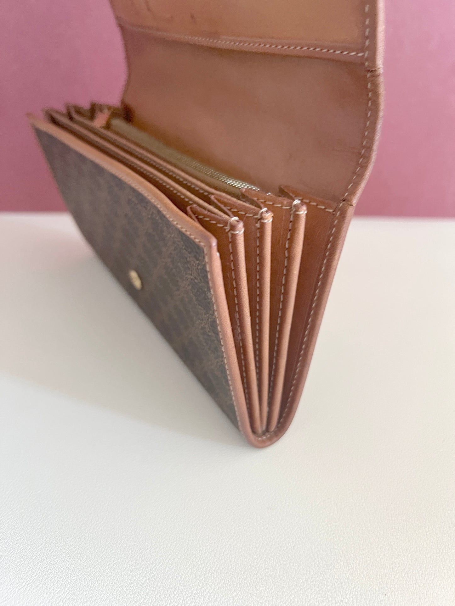 Celine Macadam wallet 賽琳凱旋門中古長錢包長夾 送肩帶