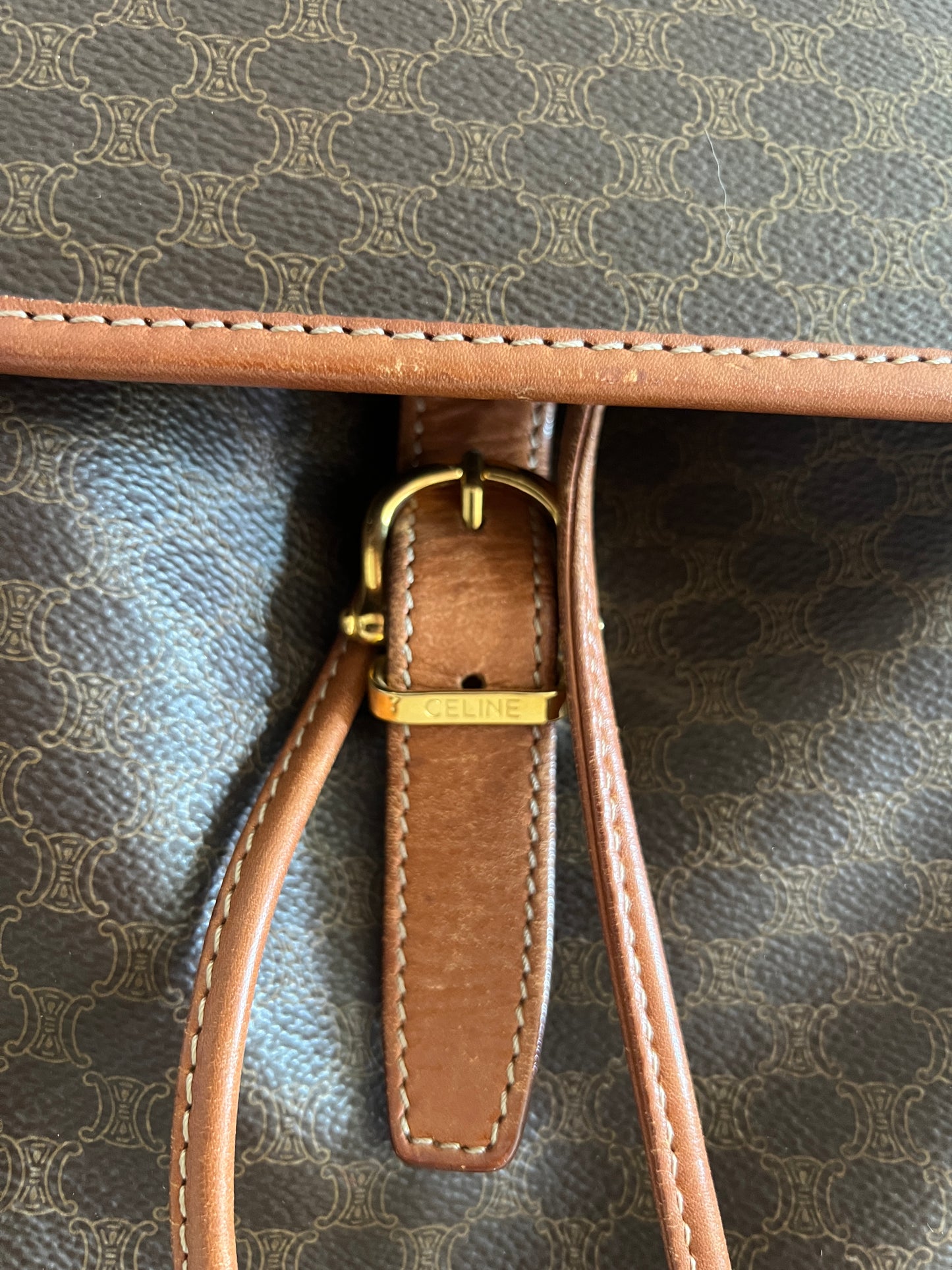 Celine Macadam backpack 賽琳凱旋門中古啡色背包