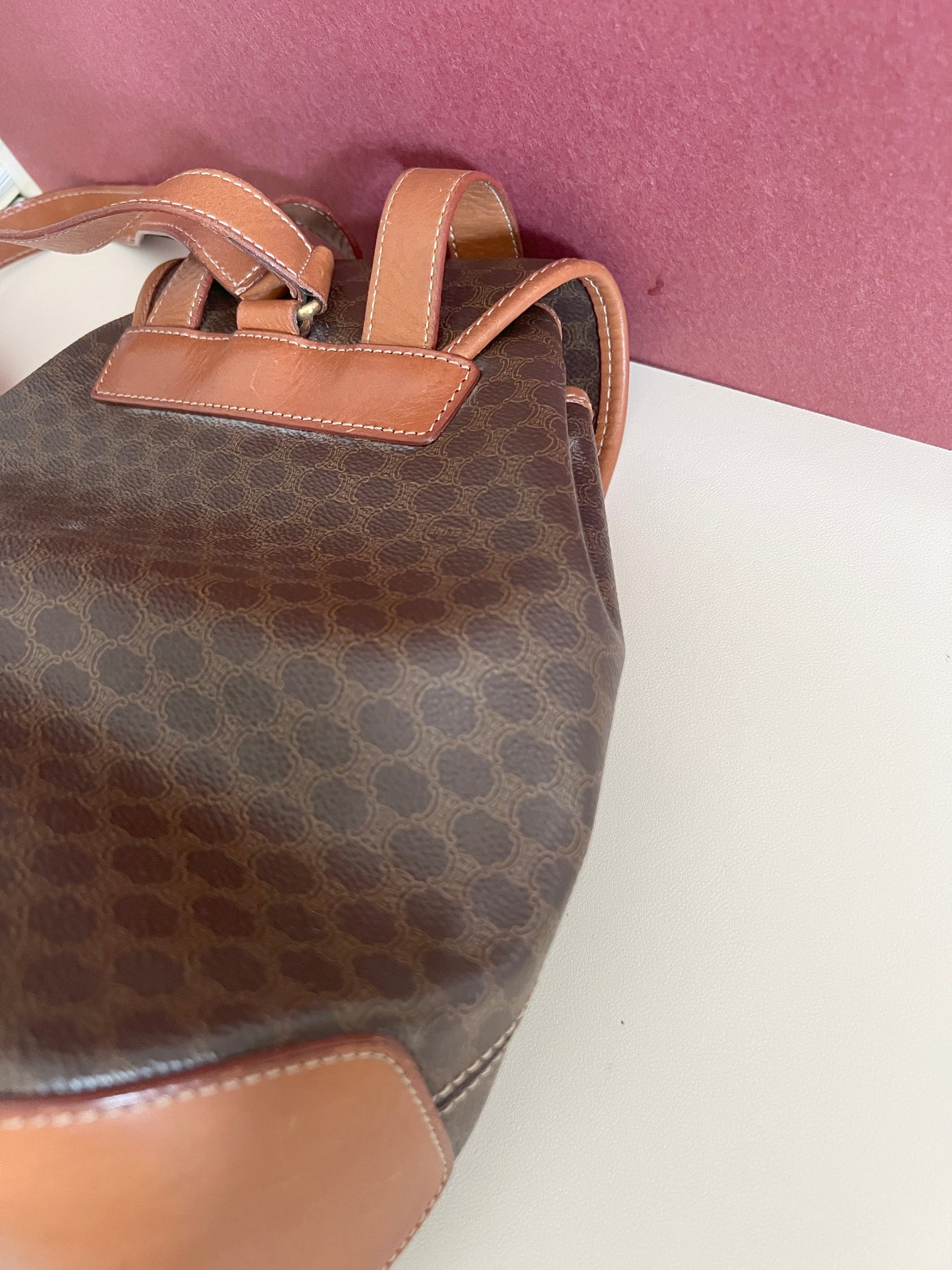 Celine Macadam backpack 賽琳凱旋門中古啡色背包