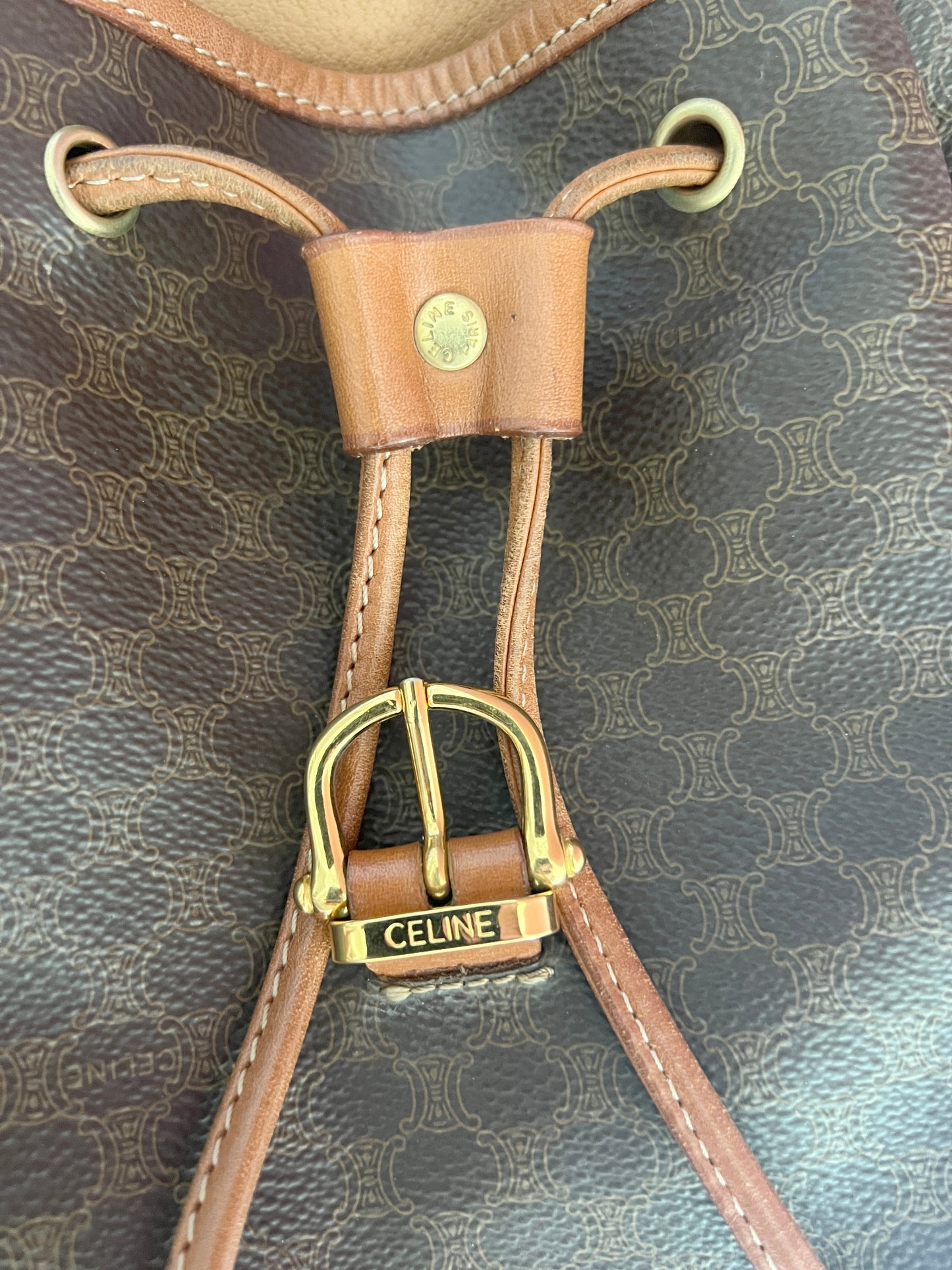 Celine Macadam backpack 賽琳凱旋門中古啡色背包