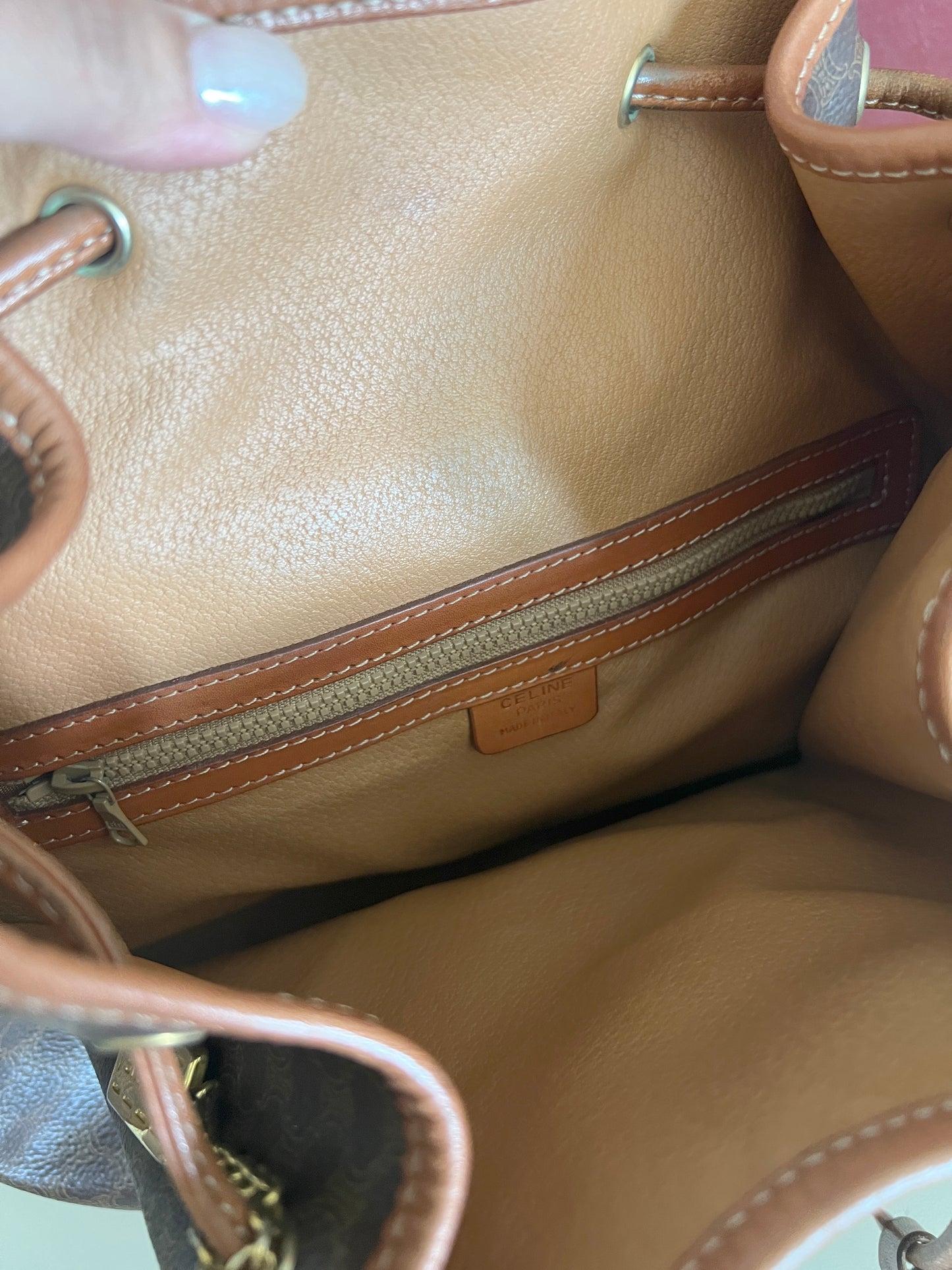 Celine Macadam backpack 賽琳凱旋門中古啡色背包