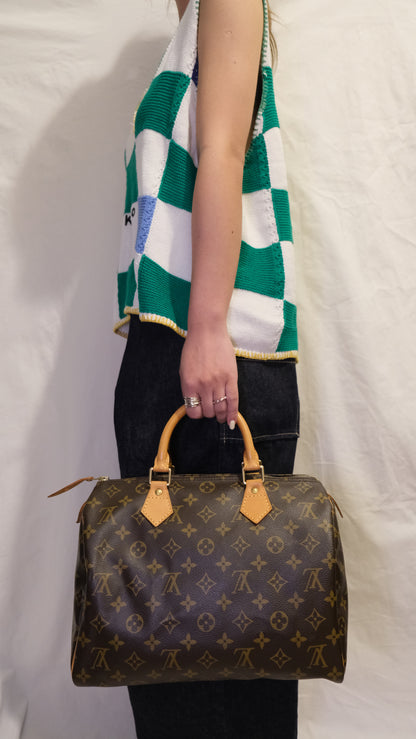 LOUIS VUITTON Speedy 30 handbag 手袋 側背袋 送真皮可調節肩帶