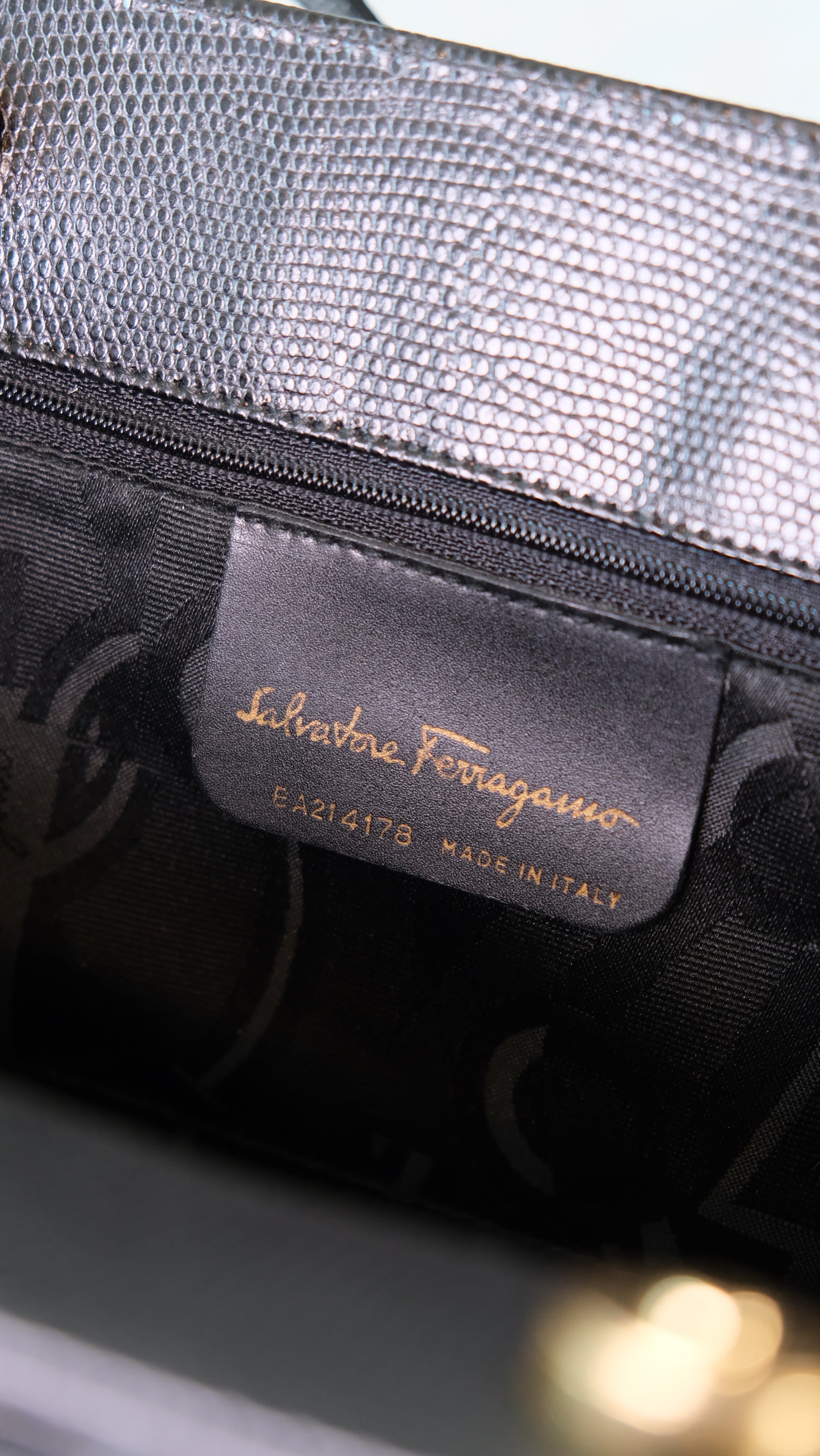 Salvatore Ferragamo Vara Bow Logo Lizard Leather Bag 皮革包 手提包 側肩包