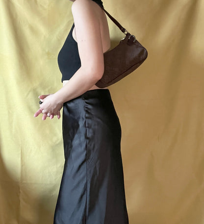 Ferragamo Gancini-print Shoulder Bag中古馬蹄扣啡色腋下包手提袋