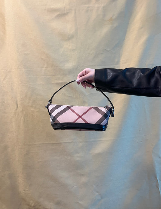 BURBERRY Check Shoulder Bag米色格仔腋下手提包