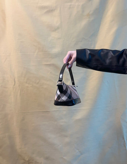 BURBERRY Check Shoulder Bag米色格仔腋下手提包