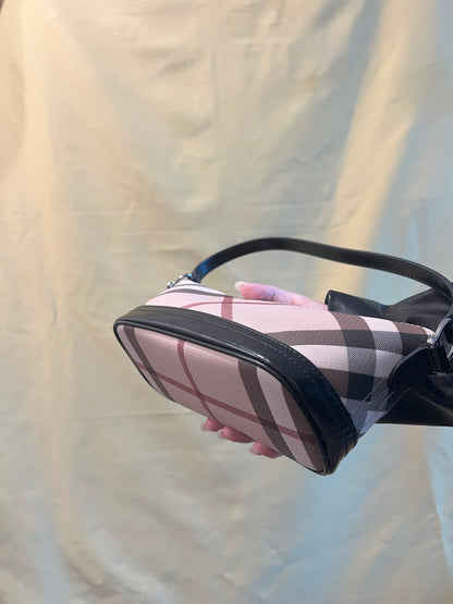 BURBERRY Check Shoulder Bag米色格仔腋下手提包