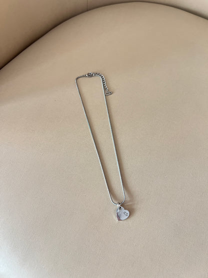 Dior銀色心形蛇骨頸鏈 / Dior Heart CD Logo Necklace