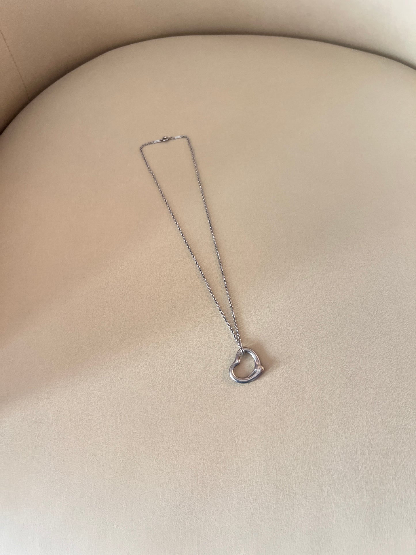 TIFFANY & CO 925純銀中空心形吊墜頸鏈