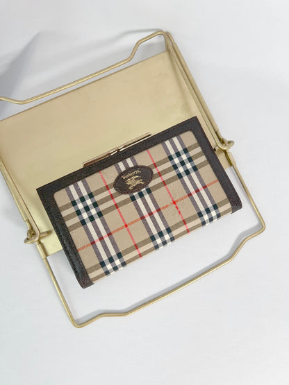 Burberry Gama Mouth Wallet 經典格紋口金長銀包