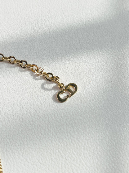 Dior Vintage Necklace 金色水滴型水鑽項頸鏈