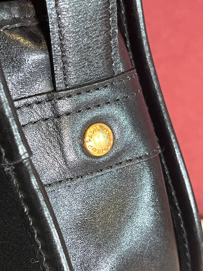 Longchamp金屬logo黑色皮革斜孭袋腋下包肩背袋 日本中古Vintage