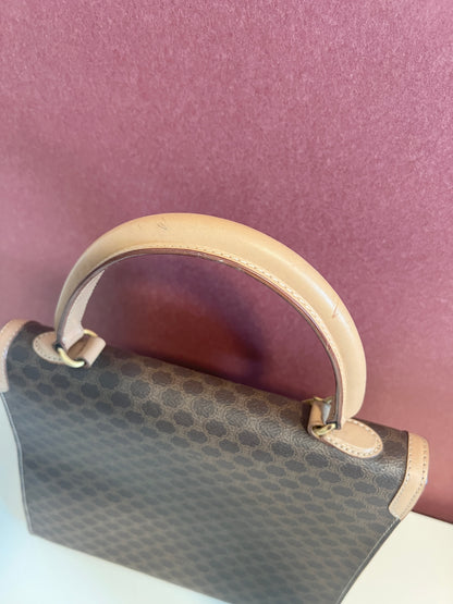 Celine Kelly凱旋門啡色手提包肩背側肩袋 送肩帶 中古vintage