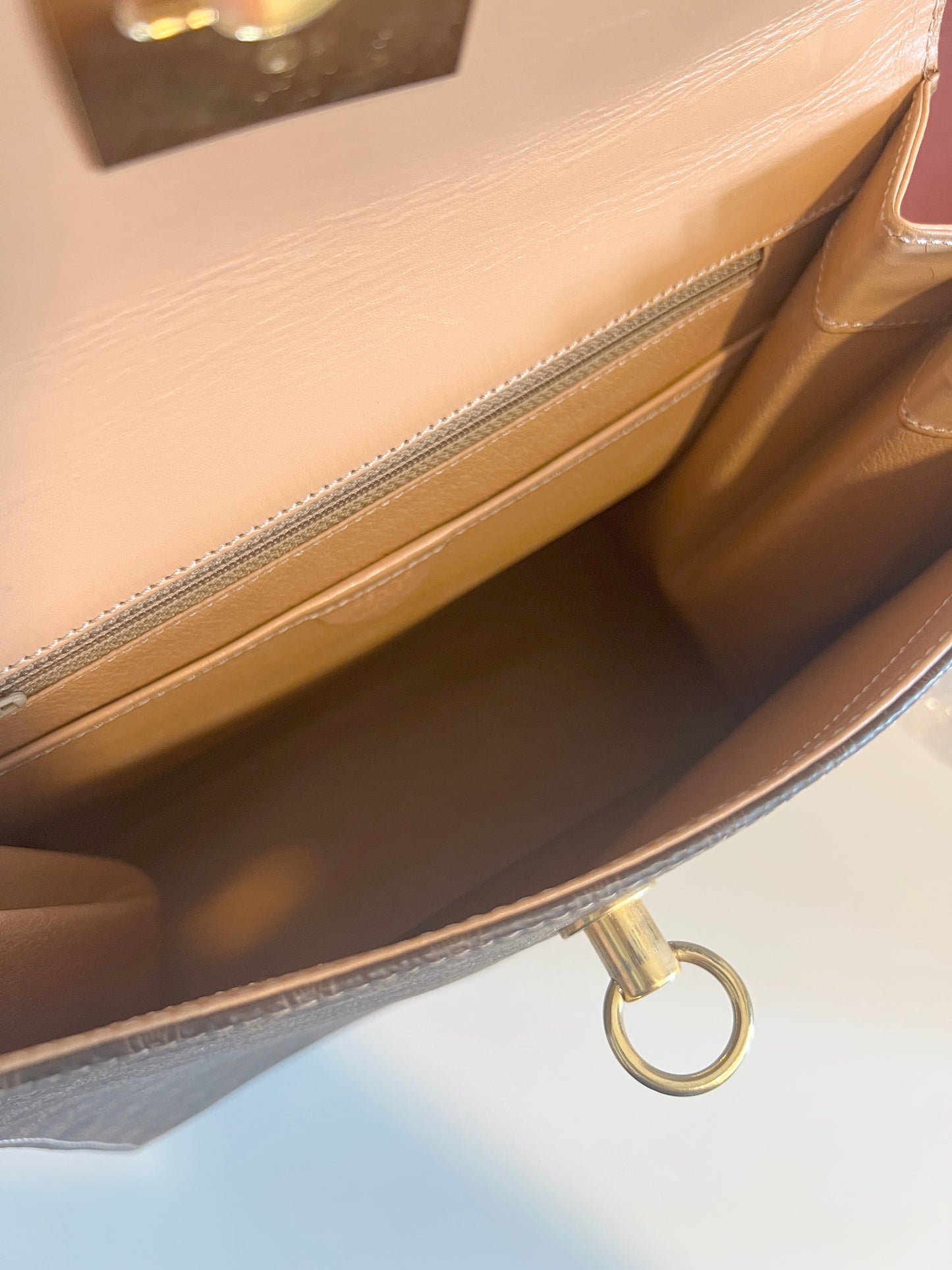 Celine Kelly凱旋門啡色手提包肩背側肩袋 送肩帶 中古vintage