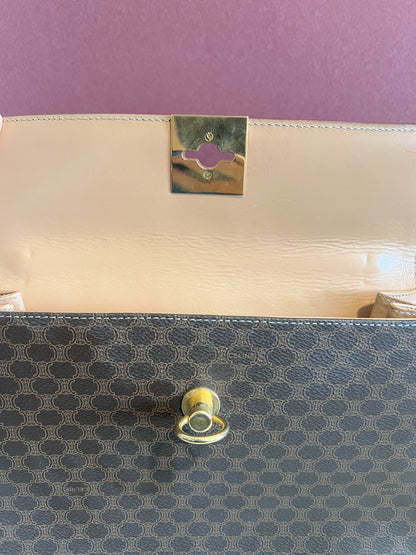 Celine Kelly凱旋門啡色手提包肩背側肩袋 送肩帶 中古vintage