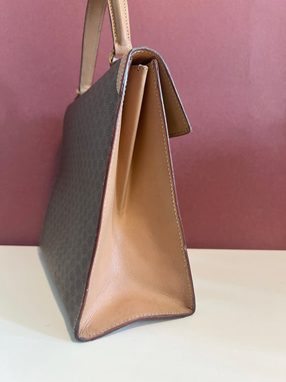 Celine Kelly凱旋門啡色手提包肩背側肩袋 送肩帶 中古vintage