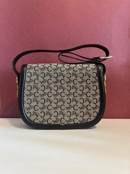 Celine 中古馬車扣啡色腋下包肩背側背斜背袋 日本vintage