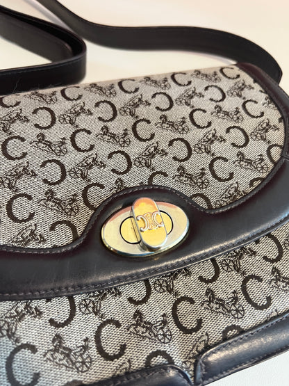 Celine 中古馬車扣啡色腋下包肩背側背斜背袋 日本vintage