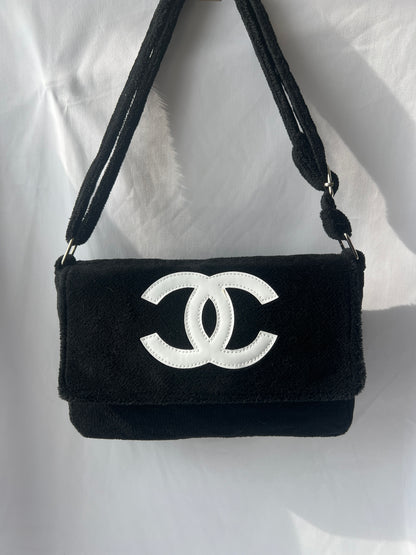 Jennie同款 Chanel VIP gift bag 啤啤熊毛絨黑色斜孭袋側背包