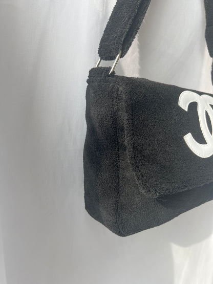 Jennie同款 Chanel VIP gift bag 啤啤熊毛絨黑色斜孭袋側背包