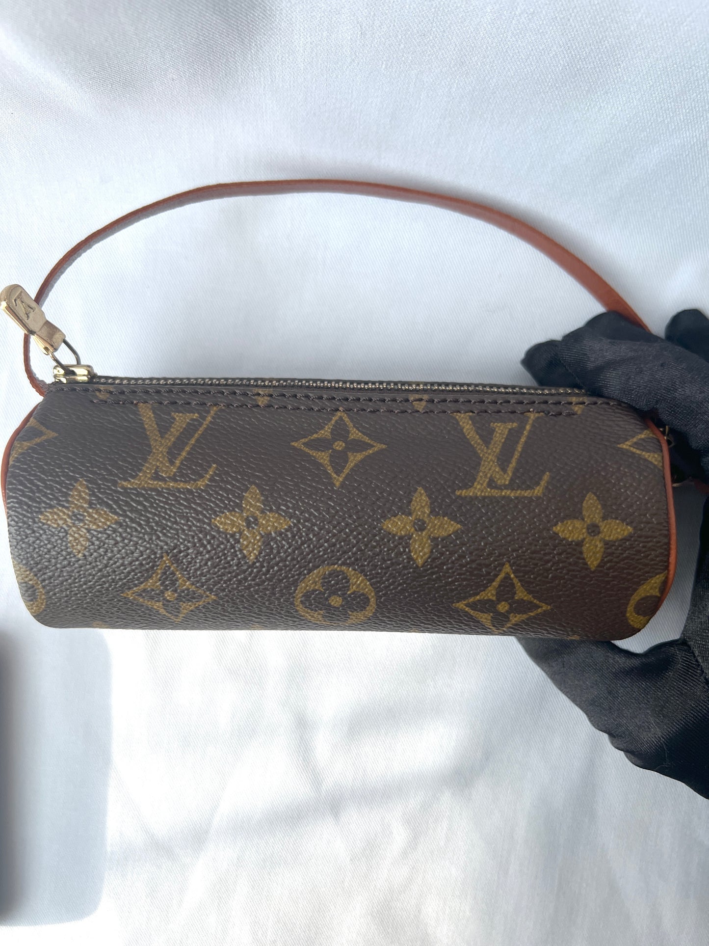 LV Monogram Papillon小圓筒形手提袋 贈送肩帶側斜背包 中古